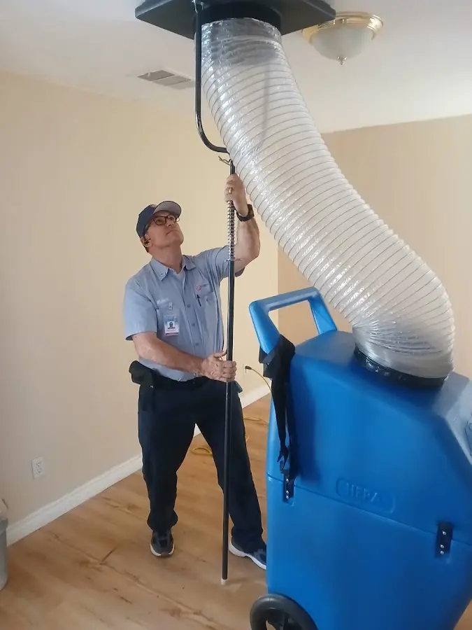 Mini Split Installation technician using HEPA equipment in St. Rose